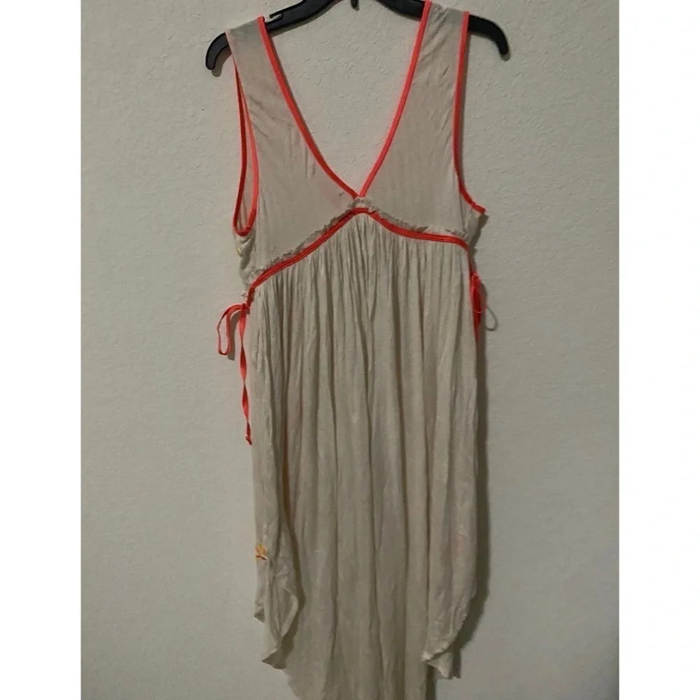 Free People Summer Lovin Embroidered Asymmetrical Boho Tunic Top Dress Size XS